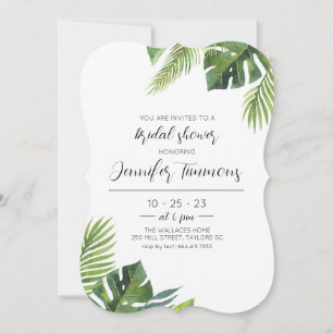 Palm Leaf Wasserfarbe Bridal Dusche Einladung