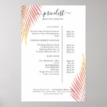 Palm Leafy Salon Price List Poster