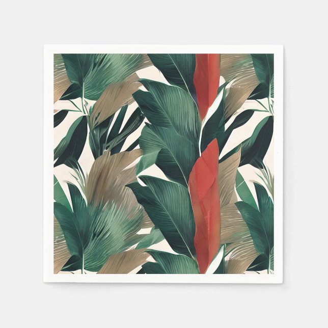 Palm leaves in muted tones  serviette (Vorderseite)
