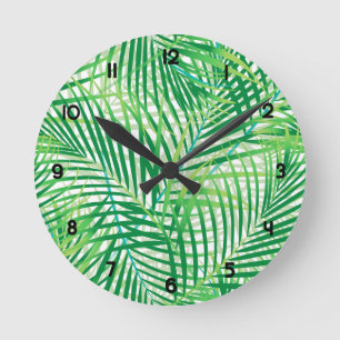 Palm leaves runde wanduhr