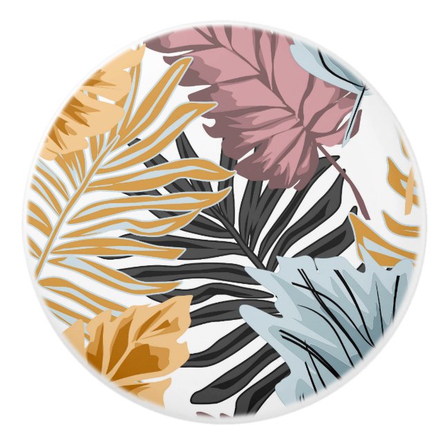 Palm leaves, Tropical, Botanical, Dschungel, Fores Keramikknauf (Vorderseite)