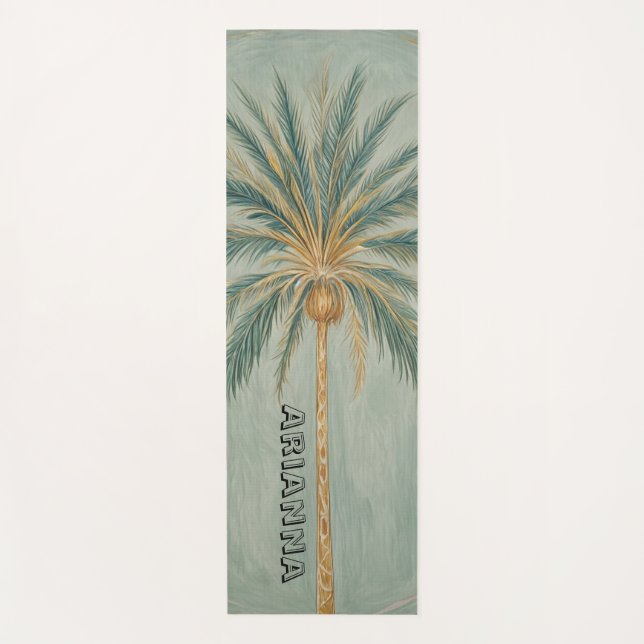 Palm Majestät: Single Palm Tree Design Yogamatte (Vorderseite)