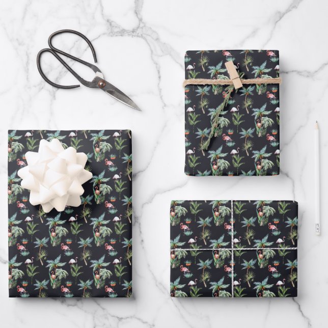 Palm-Muster Geschenkpapier Set (Vorderseite)