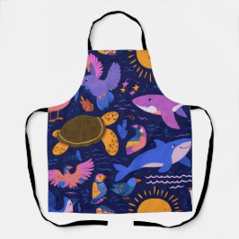 Palm Paradise All-Over Druck Schürze Geschenk