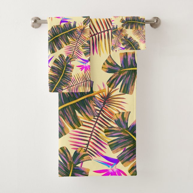Palm Paradise Gelb Badhandtuch Set (Insitu)