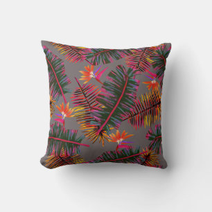 Palm Paradise Grau Kissen