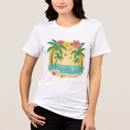 Palm Paradise – T-Shirt für Frauen für einen tropi Tri-Blend Shirt