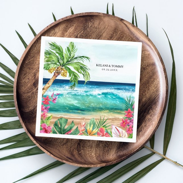Palm Paradise Tropical Beach Wedding, Dusche, Luau Serviette (Von Creator hochgeladen)