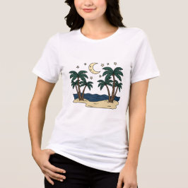 Palm Paradise – Tropische Nachtszene T-Shirt Tri-Blend Shirt