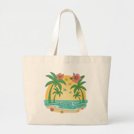 Palm Paradise Tropische Strand-Tasche Jumbo Stoffbeutel