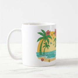 Palm Paradise Tropischer Strandbecher Kaffeetasse