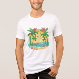 Palm Paradise – Tropisches Sommer-T-Shirt für Männ Tri-Blend Shirt