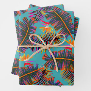 Palm Paradise Türkis Geschenkpapier Set