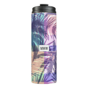 Palm Pattern, kundenspezifisch monogramm Thermosbecher