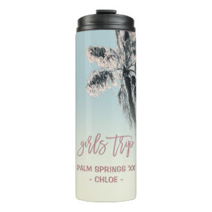 Palm Pink Aqua Girls Tour Personalisiert Tumbler Thermosbecher