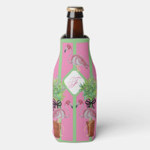 Palm Pink Flamingo Flamingos Terra Cotta kann