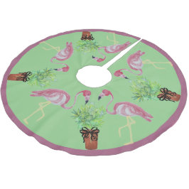 Palm Pink Flamingo Flamingos Terra Cotta Pots Polyester Weihnachtsbaumdecke