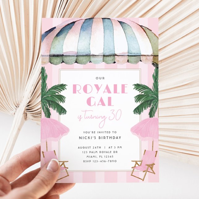 Palm Royale Invitation de fête d'anniversaire (Palm Royale Birthday Invitation)
