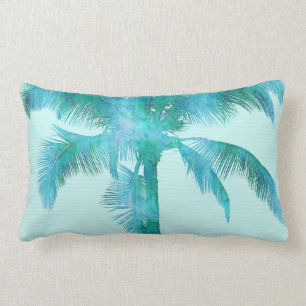 Palm Silhouette Blue Watercolor Hintergrundfarbe T Lendenkissen