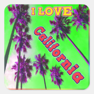 "Palm Sky: I LIEBE California 2" Aufkleber