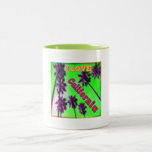 "Palm Sky: I LIEBE California 2" Cup Zweifarbige Tasse