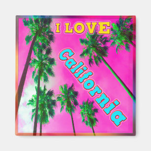 "Palm Sky : I LOVE California 3" Magnet