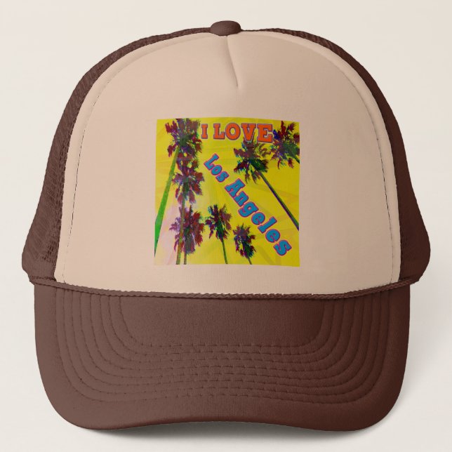 "Palm Sky : I LOVE Los Angeles 2" Casquette (Devant)