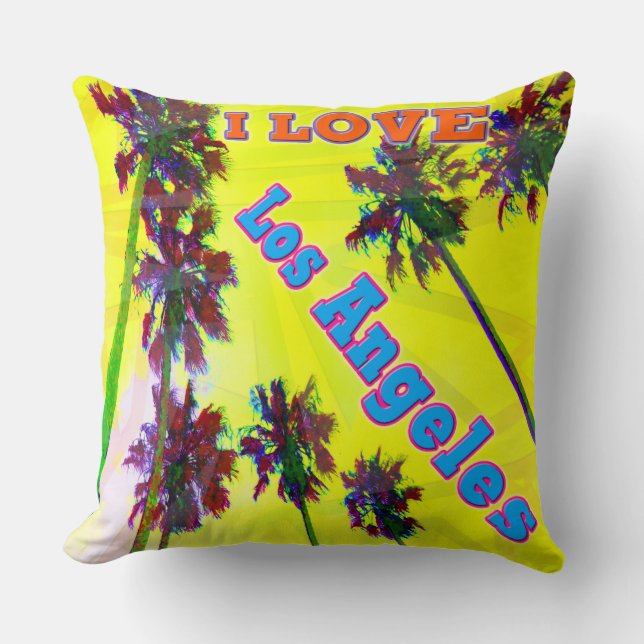 "Palm Sky : I LOVE Los Angeles 2" Coussin (Recto)