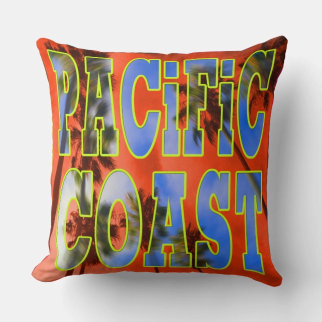 "Palm Sky: Pazifikküste" Kissen (Vorderseite)