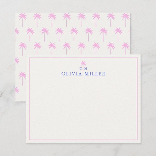 Palm, Social Club aesthetic, note card Einladung (Vorne/Hinten)
