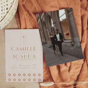 Palm Spring Retro Hochzeit Einladung