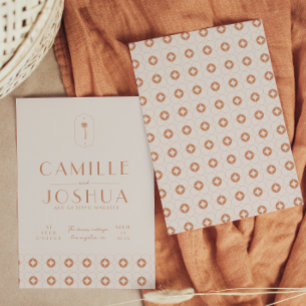 Palm Spring Retro Hochzeit Einladung