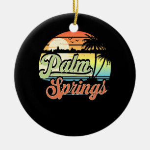 Palm Springs California Beach Vacation Sunset Keramik Ornament