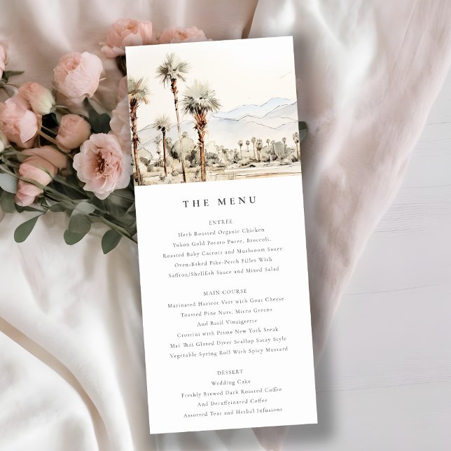 Palm Springs California Landscape Wedding Menu Einladung (Von Creator hochgeladen)
