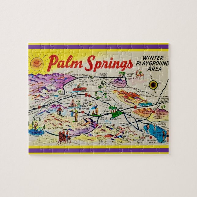 Palm Springs California Map Puzzle (Horizontal)