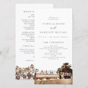 PALM SPRINGS California Palm Tree Wedding Program Dankeskarte