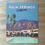 Palm Springs California Pool Hotel Trees Retro<br><div class="desc">Das coole,  moderne Hotel mit Pool und Palmen in Palmsprings vor dem San Jacinto Gebirge in Kalifornien bietet Ihnen ein modernes Ambiente.</div>