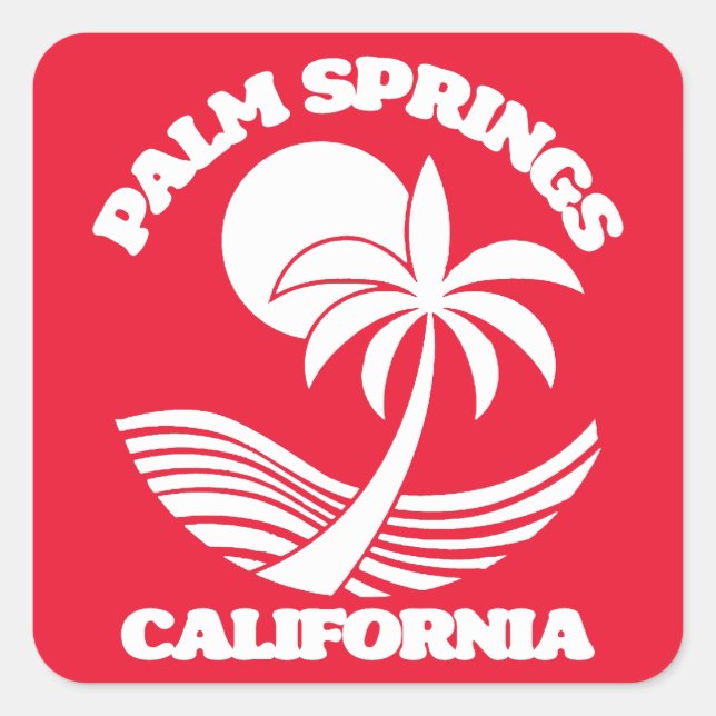 Palm Springs California Quadratischer Aufkleber (Vorderseite)