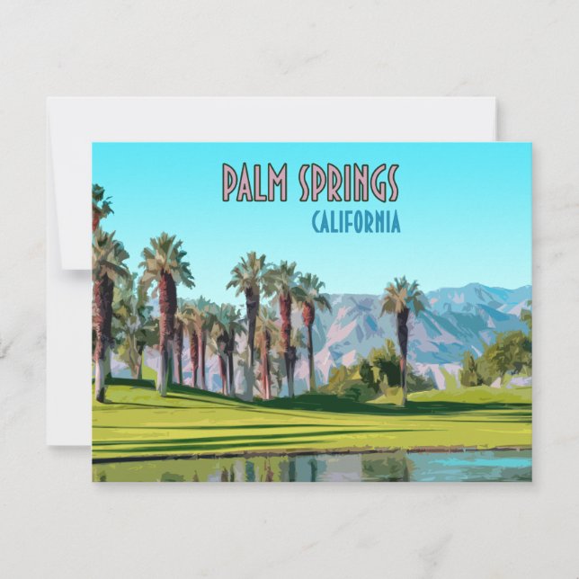 Palm Springs California Vintag Flat Card (Vorderseite)