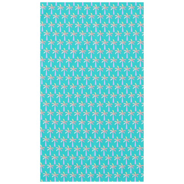 Palm Springs Caribbean Blue Tropical Palm Tree Tischdecke (Vorderseite)
