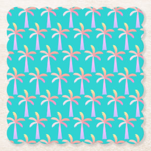 Palm Springs Caribbean Blue Tropical Palm Tree Untersetzer