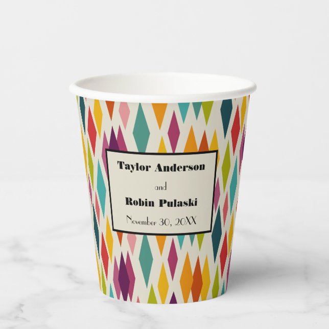 Palm Springs Diamonds Mitteljahrhundert Moderne Ho Pappbecher (Vorderseite)