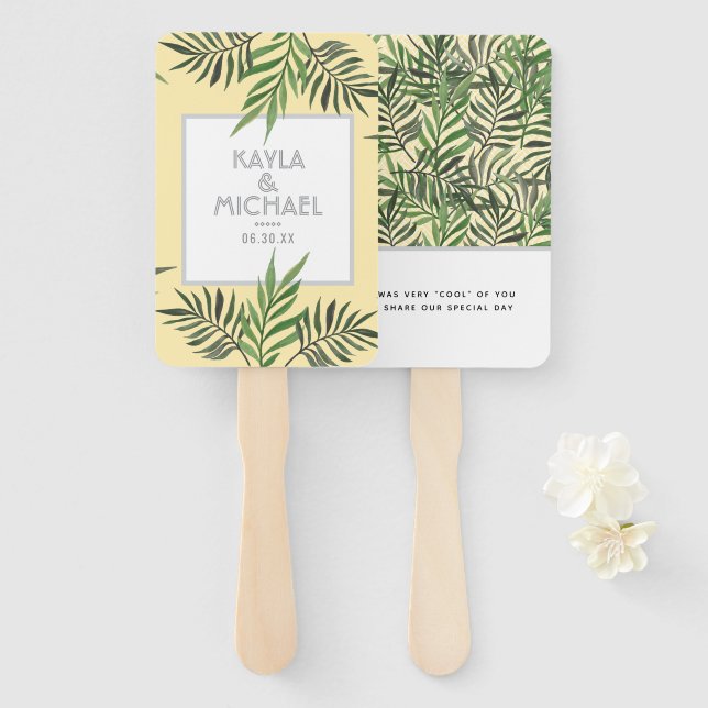 Palm Springs Gastgeschenk Hochzeit Fächer (Vorne und Hinten)