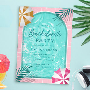 Palm Springs Junggesellinnen-Abschiedspoolparty Ro Einladung