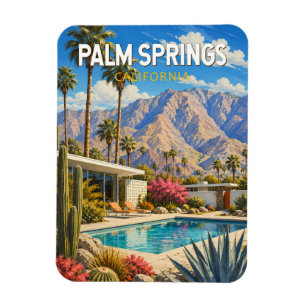 Palm Springs Kalifornien Illustration Reise Kunst Magnet