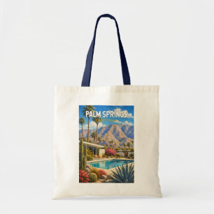 Palm Springs Kalifornien Illustration Reise Kunst Tragetasche