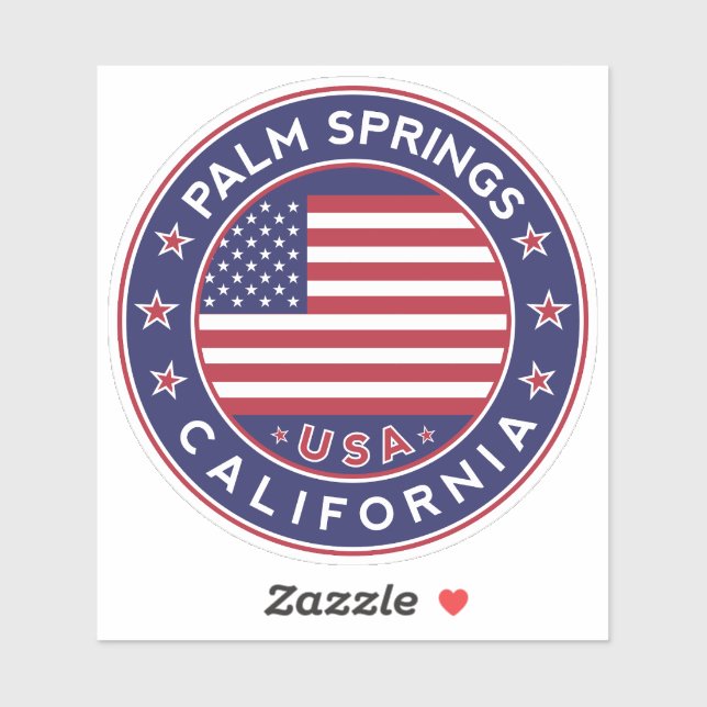 Palm Springs Kalifornien, Palmfedern Aufkleber (Blatt)