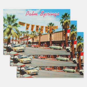 Palm Springs, Kalifornien, Vintag, Geschenkpapier Set