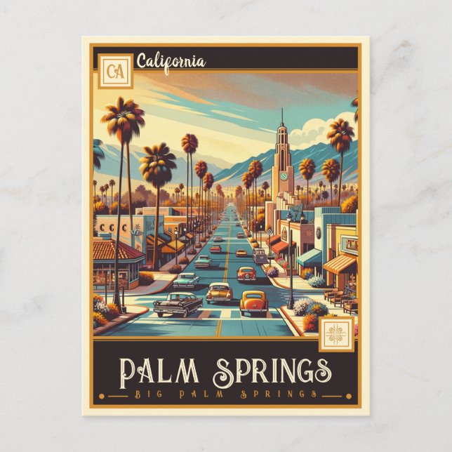 Palm Springs, Kalifornien | VINTAG Postkarte (Vorderseite)