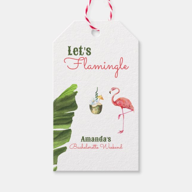 Palm Springs letzter Flamingle-Junggeselinnen-Absc Geschenkanhänger (Vorderseite)